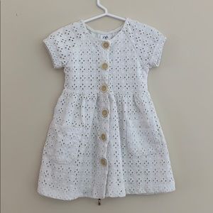 Zara White Swiss Eyelet Dress 5T